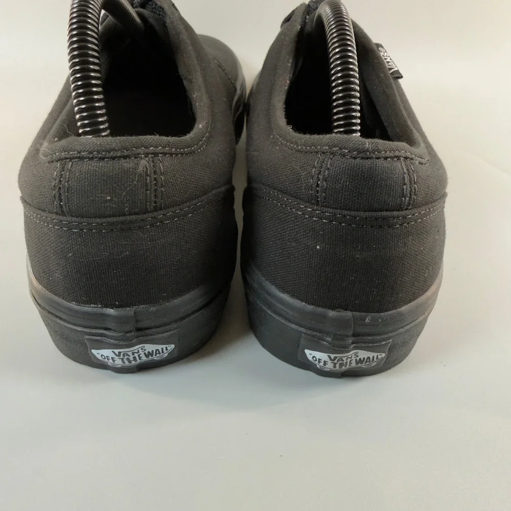 Vans‎ U 106 Vulcanized Mens 10 Skate Shoes Triple Black Lace Up Low Sneakers
